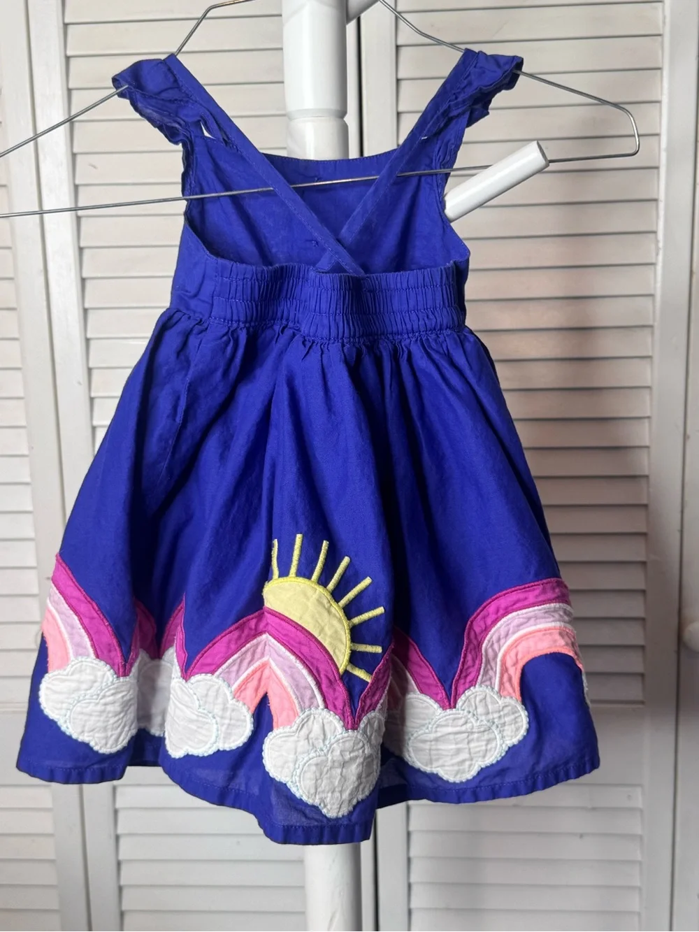 Gymboree Royal Blue Sundress with Rainbow, Sun & Cloud Appliqués
